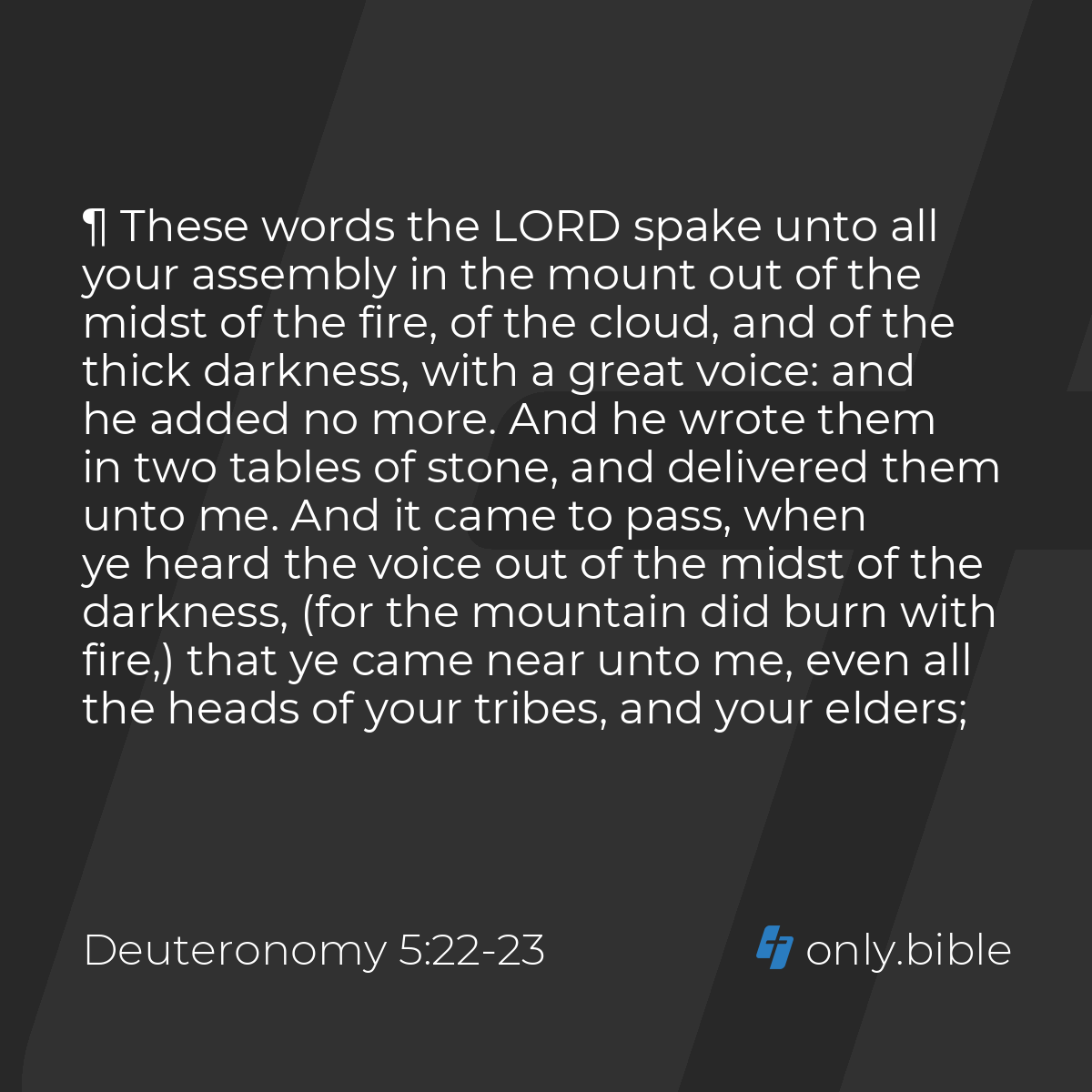 Deuteronomy 5:22-26 / King James Version (with Apocrypha) | Bible