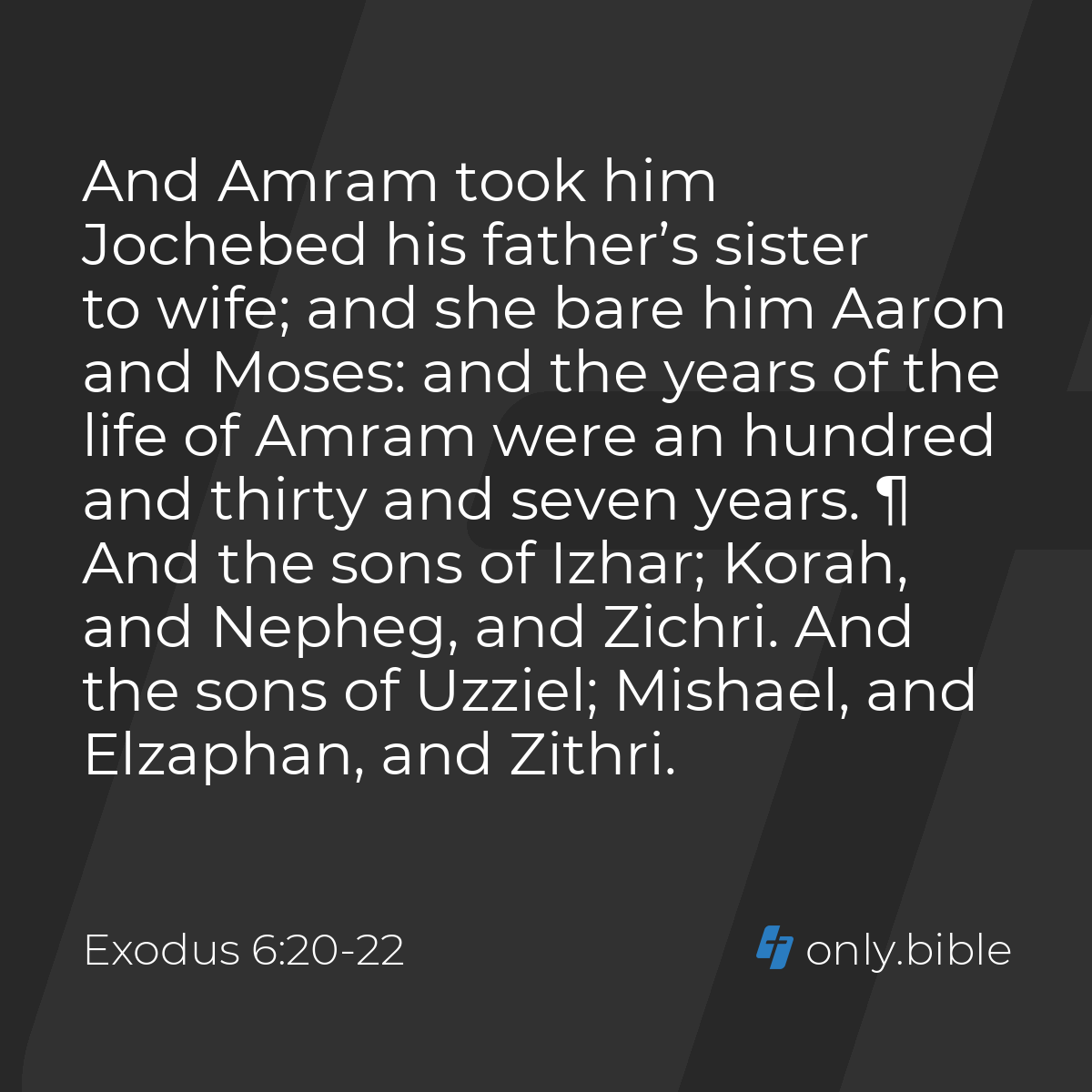 Exodus 6 20 22 King James Version with Apocrypha Bible Online