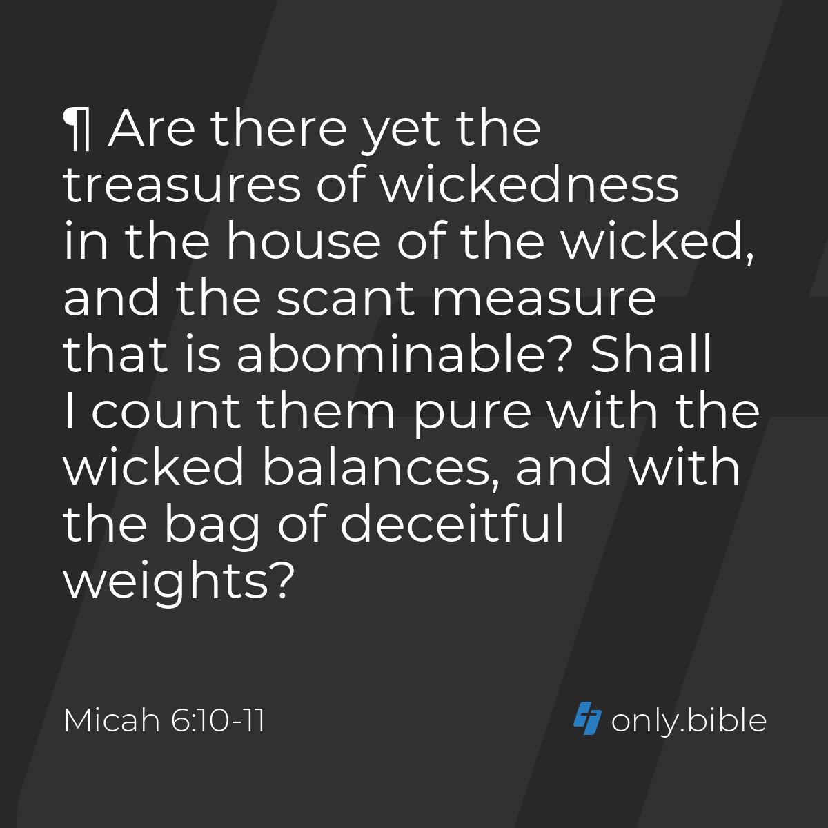 Micah 6:10-11 / King James Version (with Apocrypha) | Bible Online