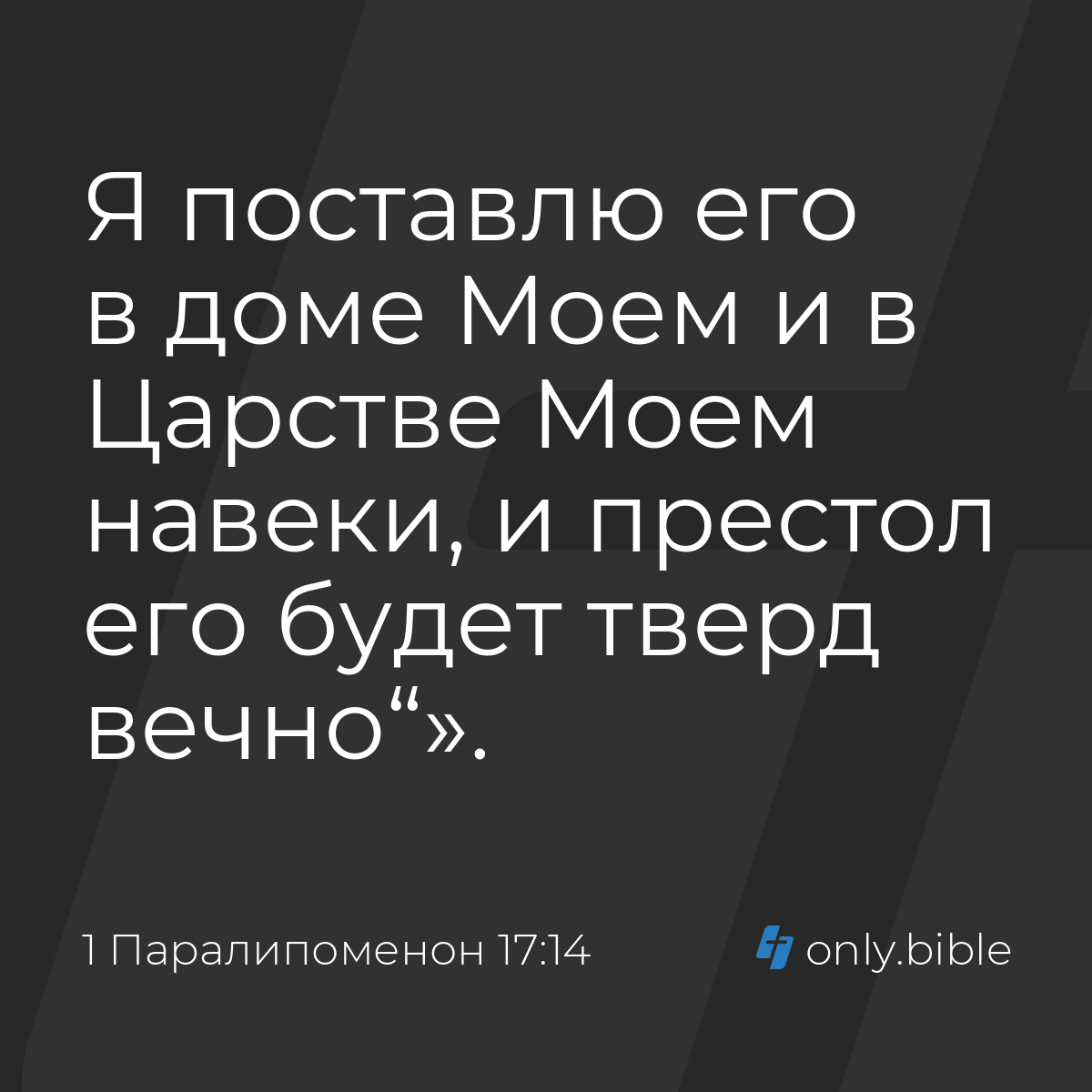 1 Паралипоменон 17:14 / Русский синодальный перевод (Юбилейное издание) |  Библия Онлайн