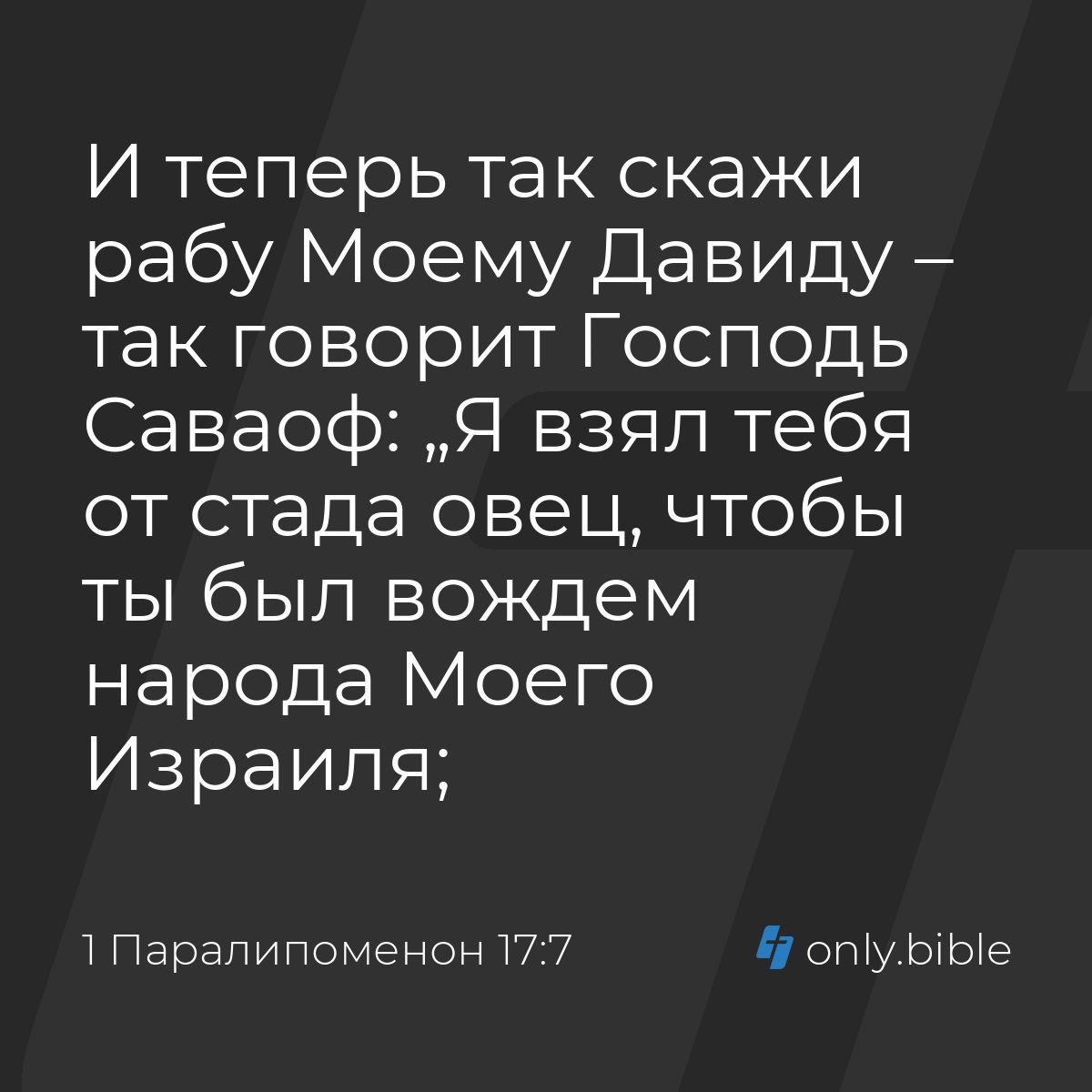 1 Паралипоменон 17:7 / Русский синодальный перевод (Юбилейное издание) |  Библия Онлайн