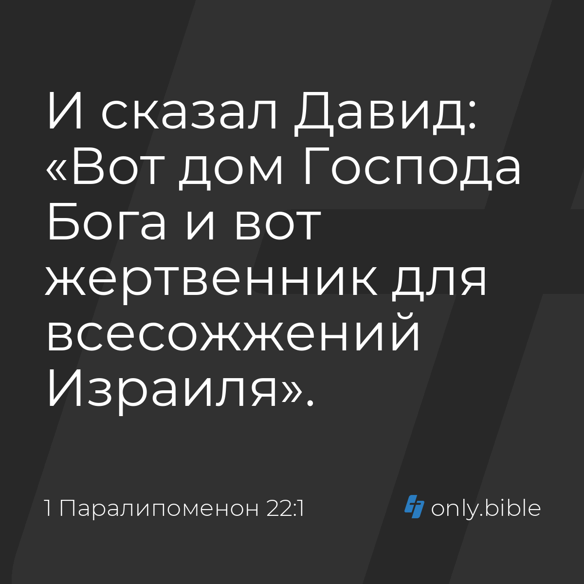 1 Паралипоменон 22:1 / Русский синодальный перевод (Юбилейное издание) |  Библия Онлайн