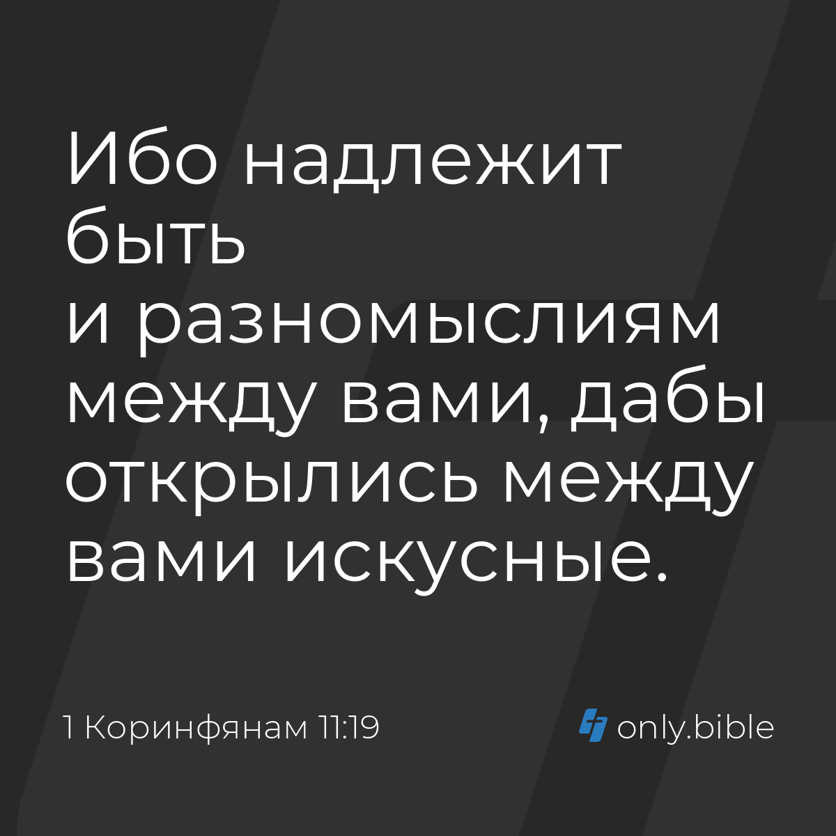 1 Коринфянам 11:19 / Русский синодальный перевод (Юбилейное издание) |  Библия Онлайн