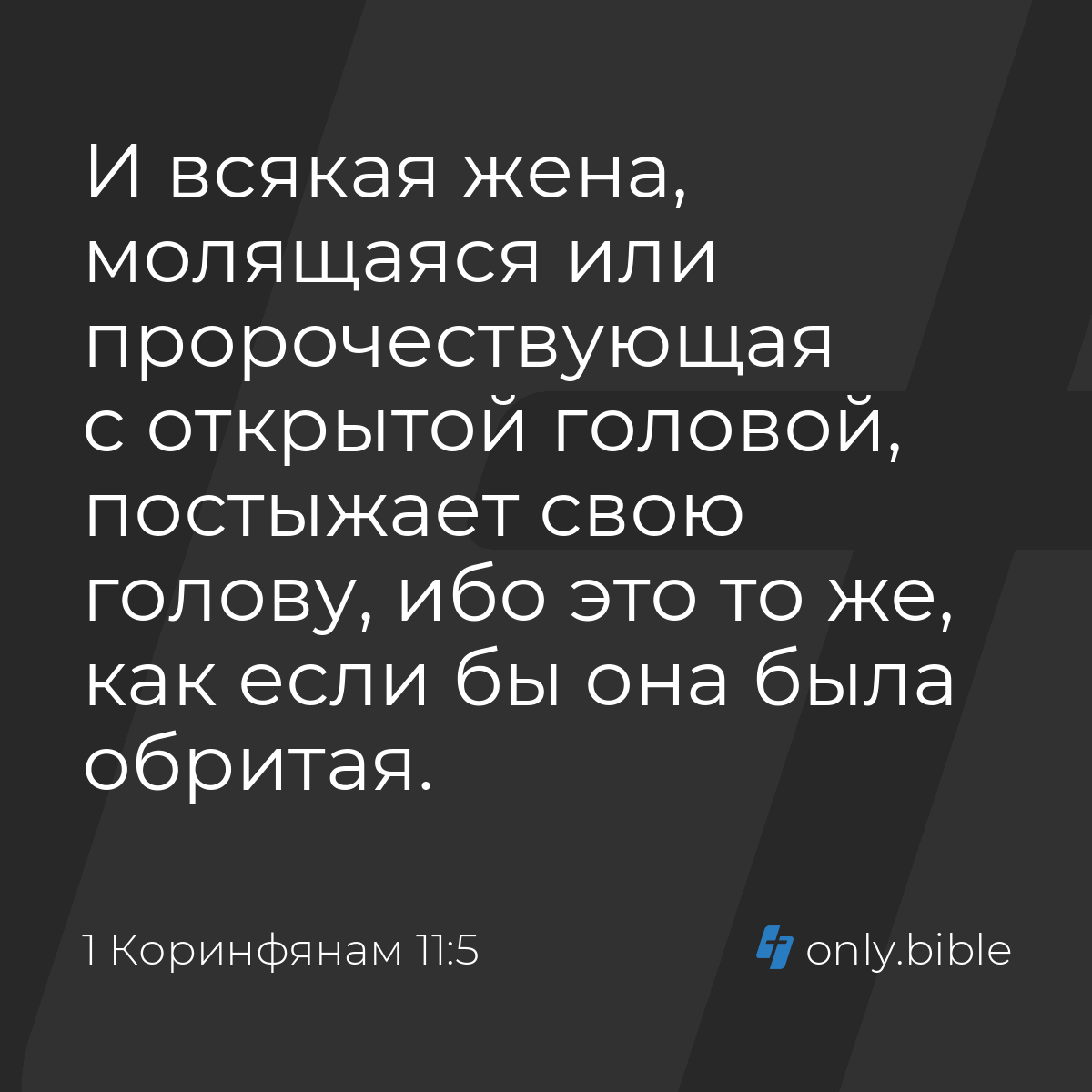 1 Коринфянам 11:5 / Русский синодальный перевод (Юбилейное издание) |  Библия Онлайн