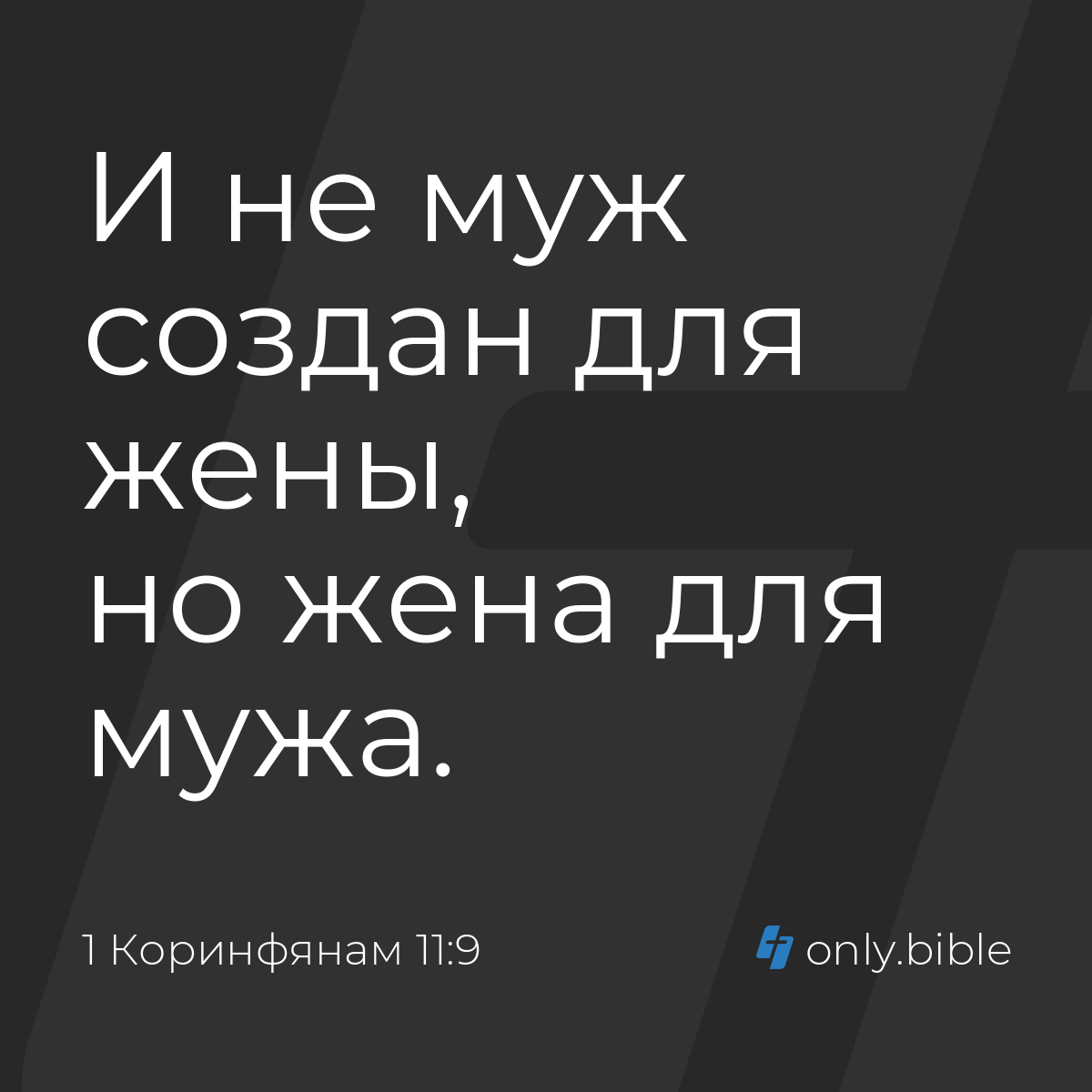 1 Коринфянам 11:9 / Русский синодальный перевод (Юбилейное издание) |  Библия Онлайн