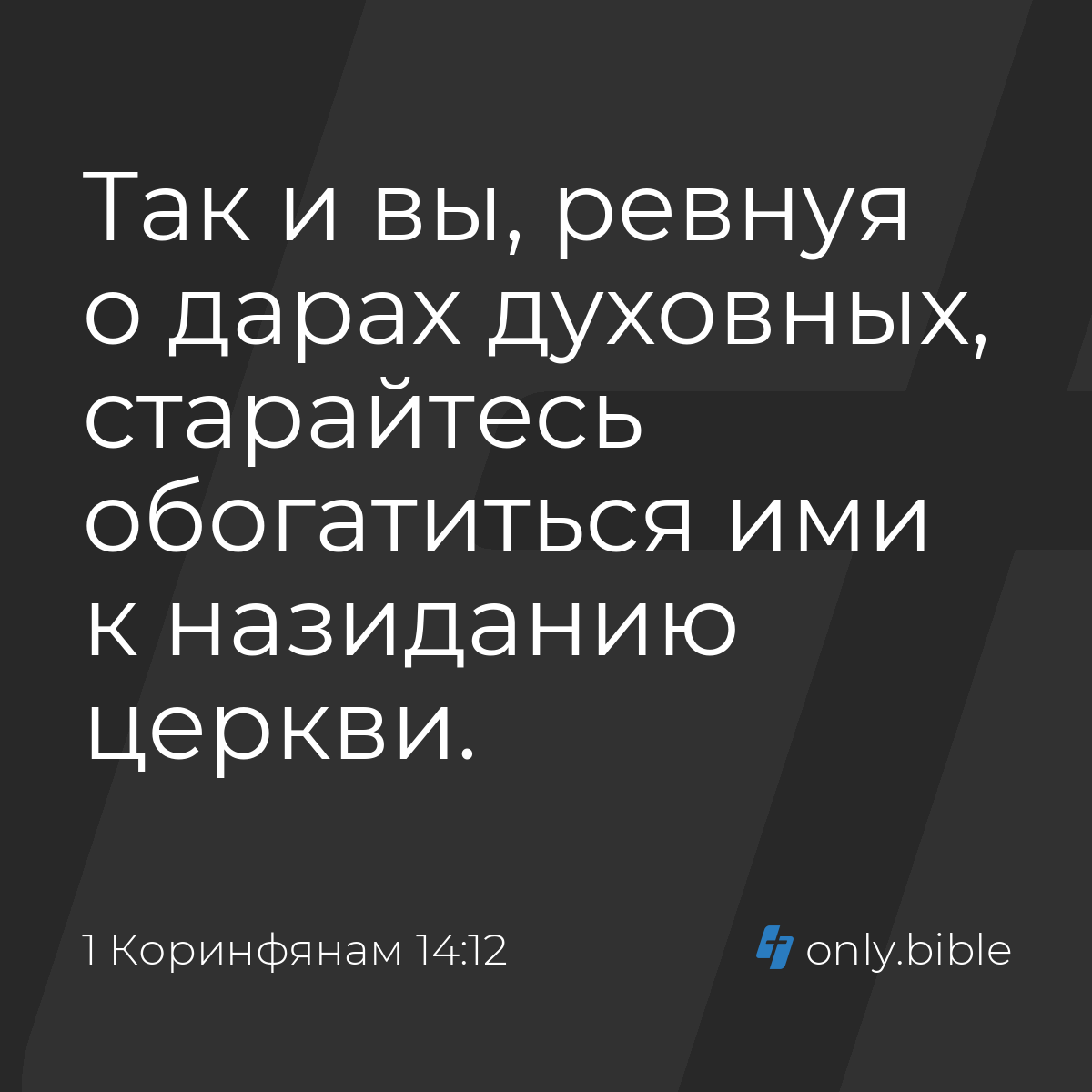 1 Коринфянам 14:12 / Русский синодальный перевод (Юбилейное издание) |  Библия Онлайн