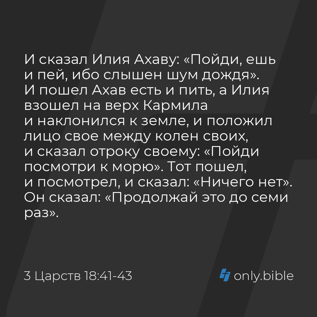 3 Царств 18:41-45 / Русский синодальный перевод (Юбилейное издание) |  Библия Онлайн