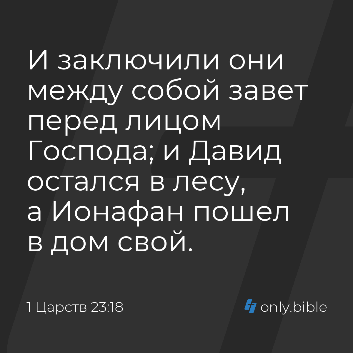 1 Царств 23:18 / Русский синодальный перевод (Юбилейное издание) | Библия  Онлайн