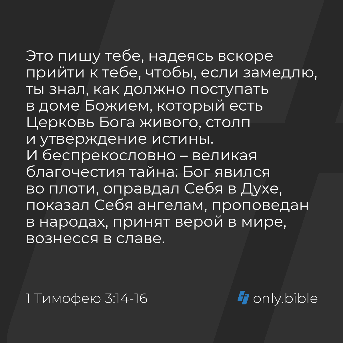 1 Тимофею 3:14-16 / Русский синодальный перевод (Юбилейное издание) |  Библия Онлайн