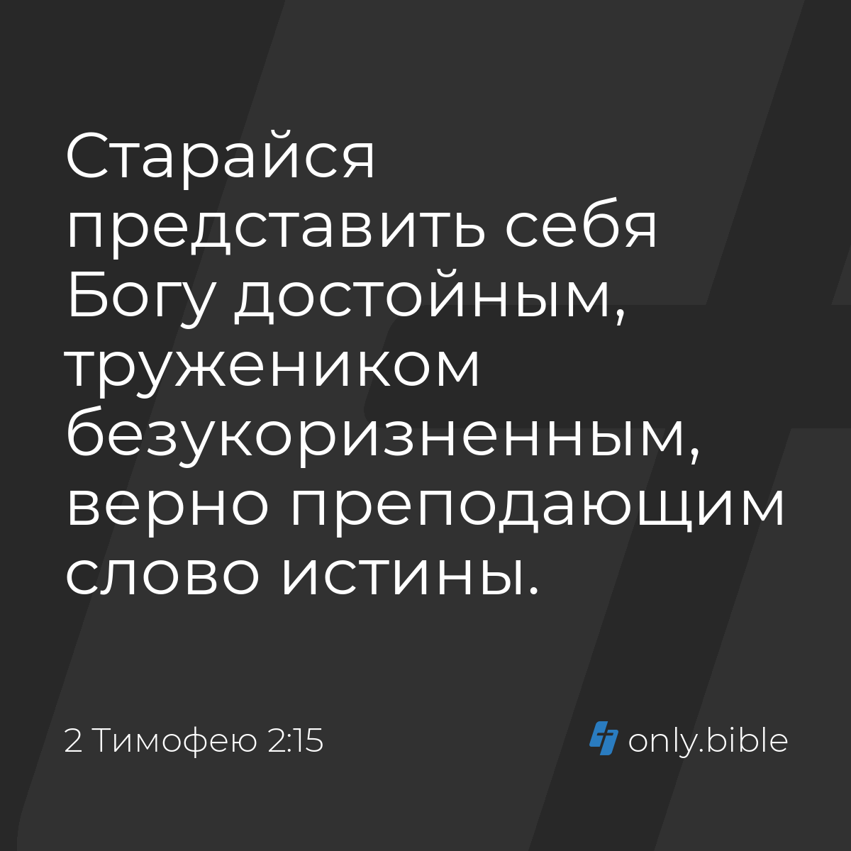 2 Тимофею 2:15 / Русский синодальный перевод (Юбилейное издание) | Библия  Онлайн