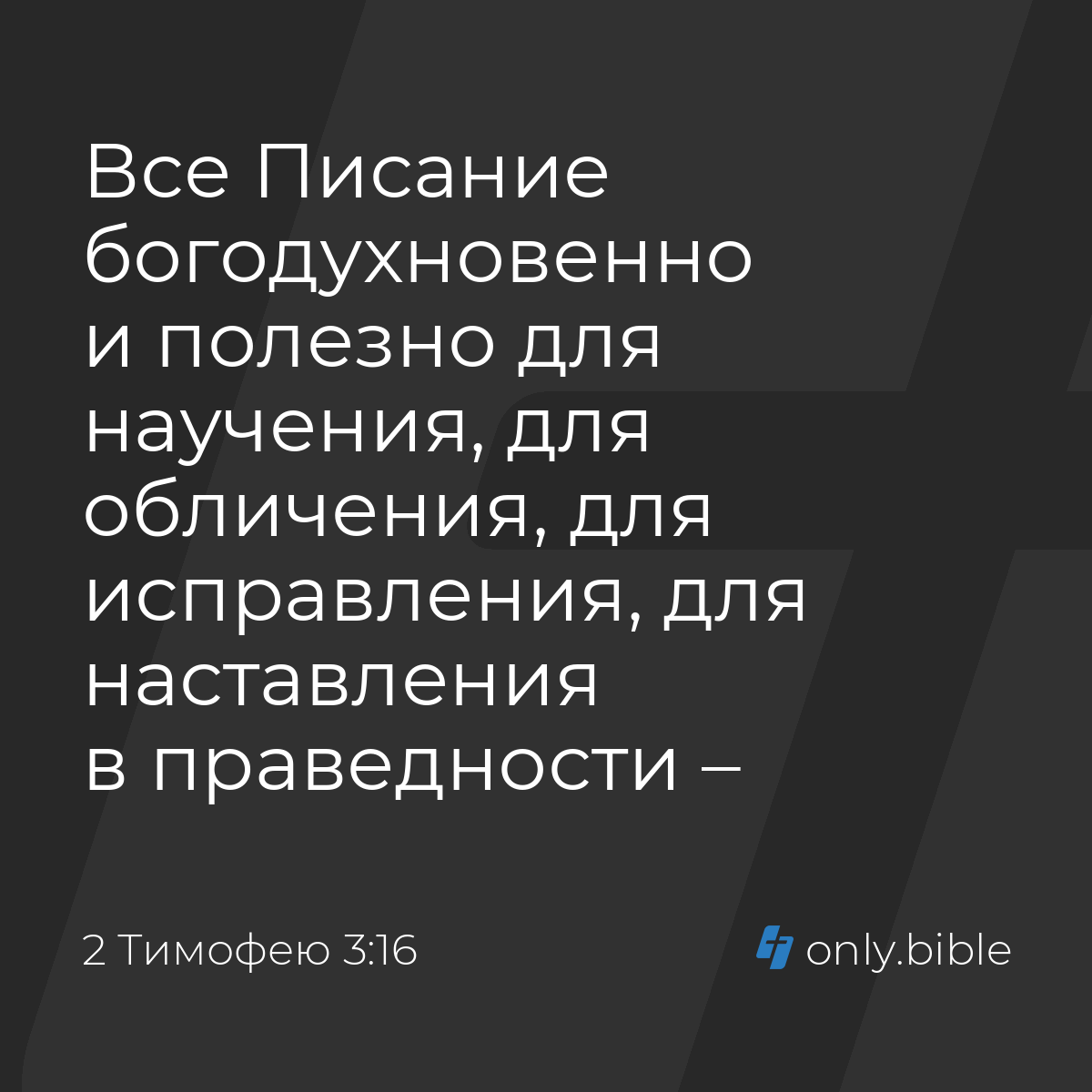 2 Тимофею 3:16 / Русский синодальный перевод (Юбилейное издание) | Библия  Онлайн