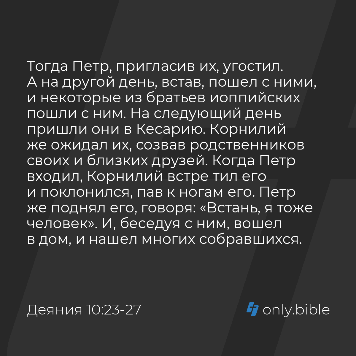 Деяния 10:23-48 / Русский синодальный перевод (Юбилейное издание) | Библия  Онлайн