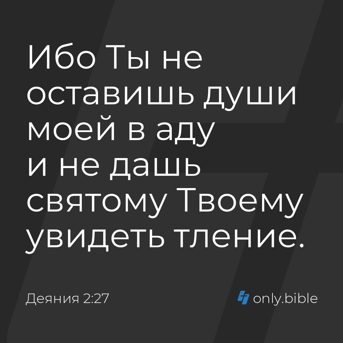 Деяния 2:27 / Русский синодальный перевод (Юбилейное издание) | Библия  Онлайн