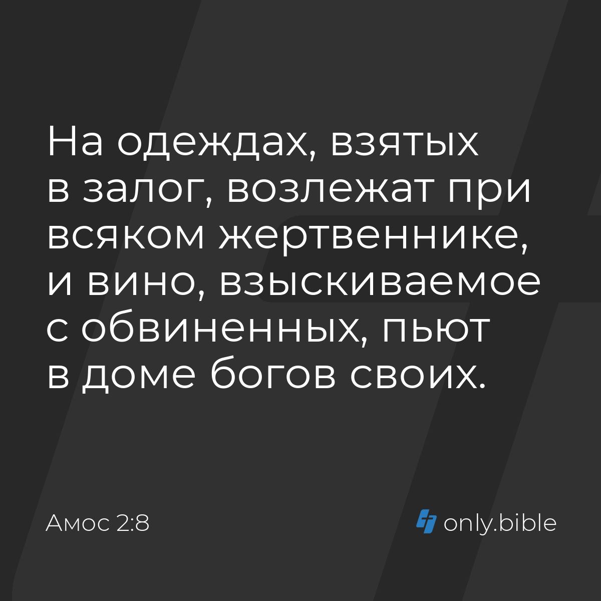 Амос 2:8 / Русский синодальный перевод (Юбилейное издание) | Библия Онлайн