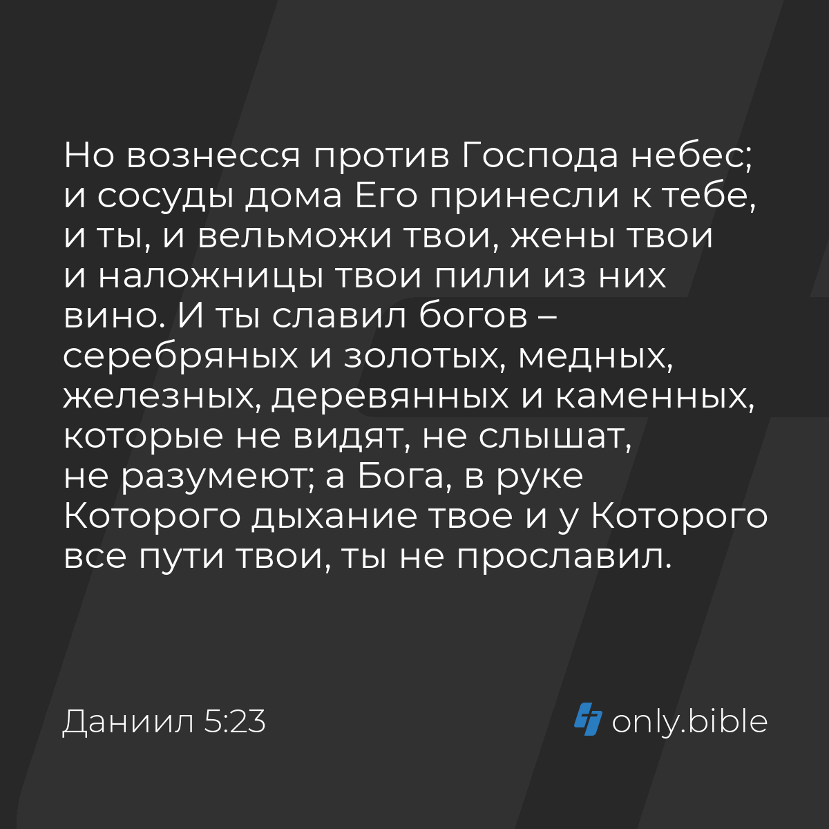 Даниил 5:23 / Русский синодальный перевод (Юбилейное издание) | Библия  Онлайн