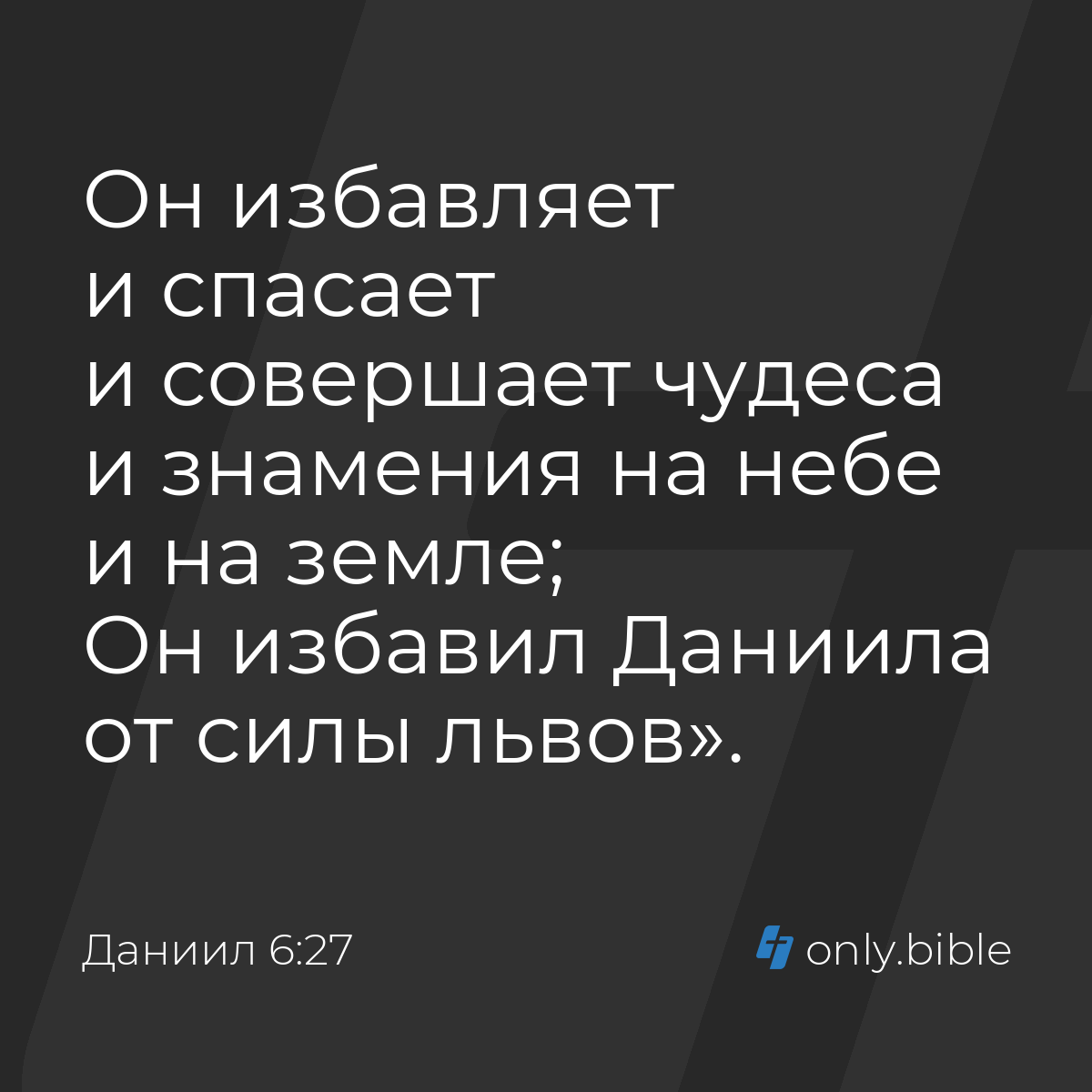 Даниил 6:27 / Русский синодальный перевод (Юбилейное издание) | Библия  Онлайн