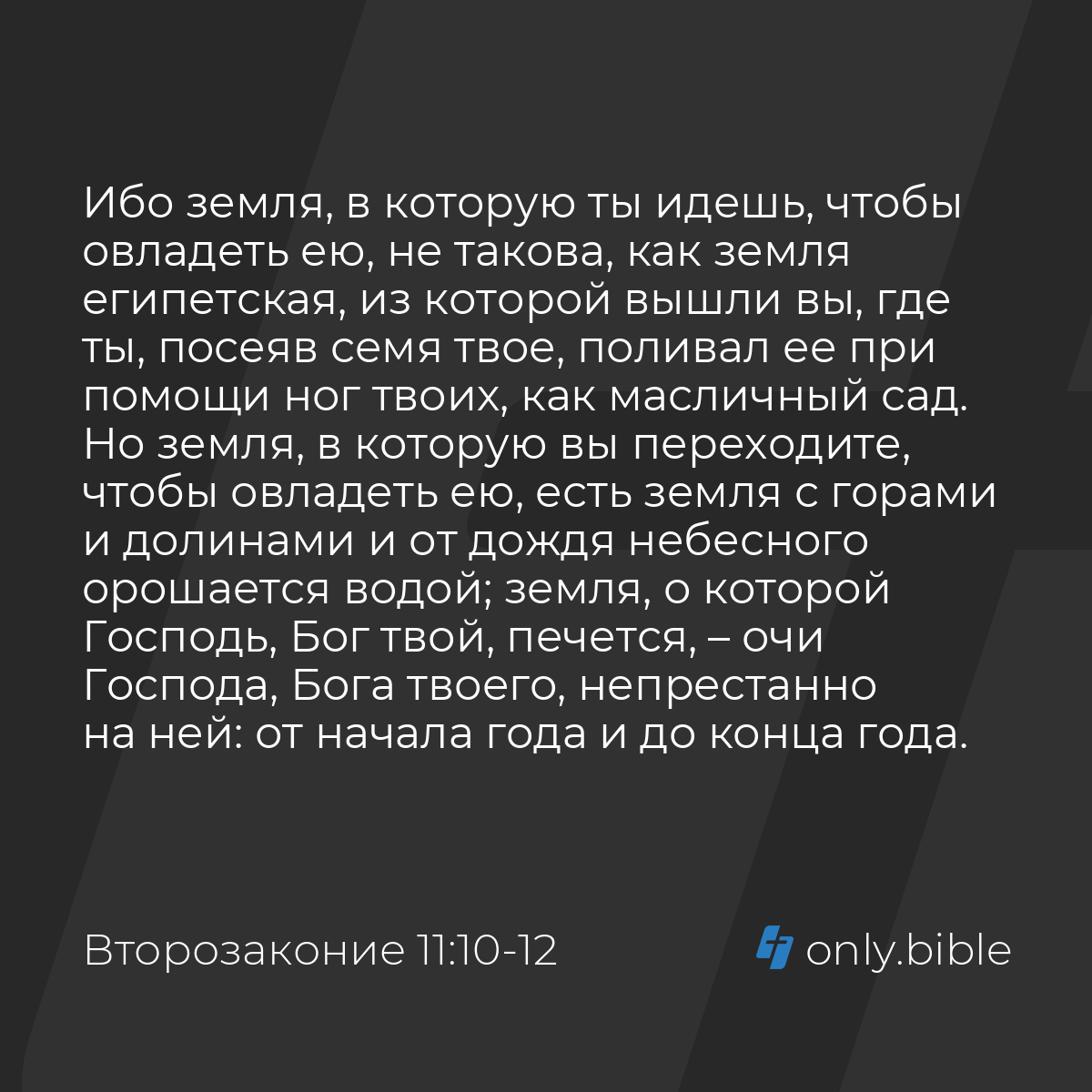 Второзаконие 11:10-12 / Русский синодальный перевод (Юбилейное издание) |  Библия Онлайн