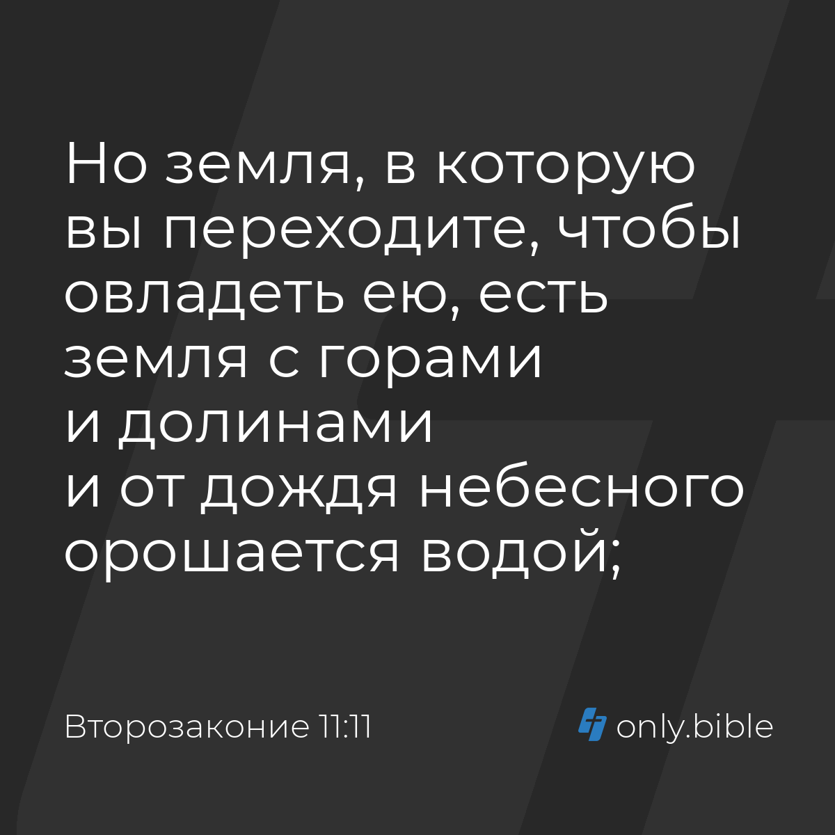 Второзаконие 11:11 / Русский синодальный перевод (Юбилейное издание) |  Библия Онлайн