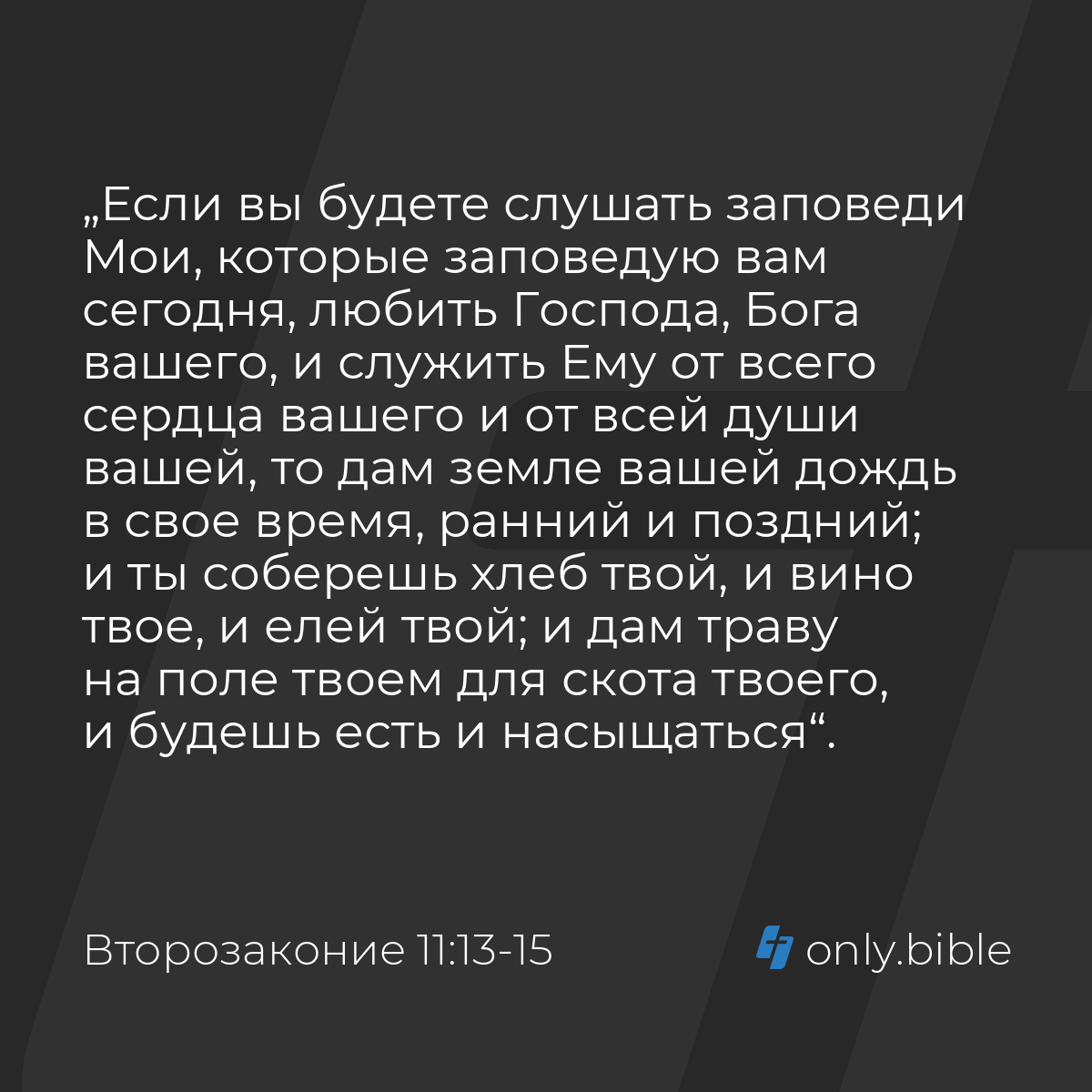 Второзаконие 11:13-15 / Русский синодальный перевод (Юбилейное издание) |  Библия Онлайн