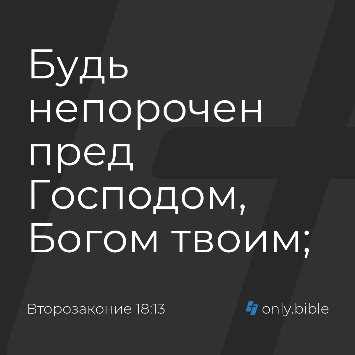 Второзаконие 18:13 / Русский синодальный перевод (Юбилейное издание) |  Библия Онлайн