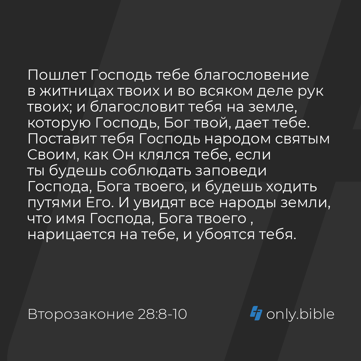 Второзаконие 28:8-11 / Русский синодальный перевод (Юбилейное издание) |  Библия Онлайн