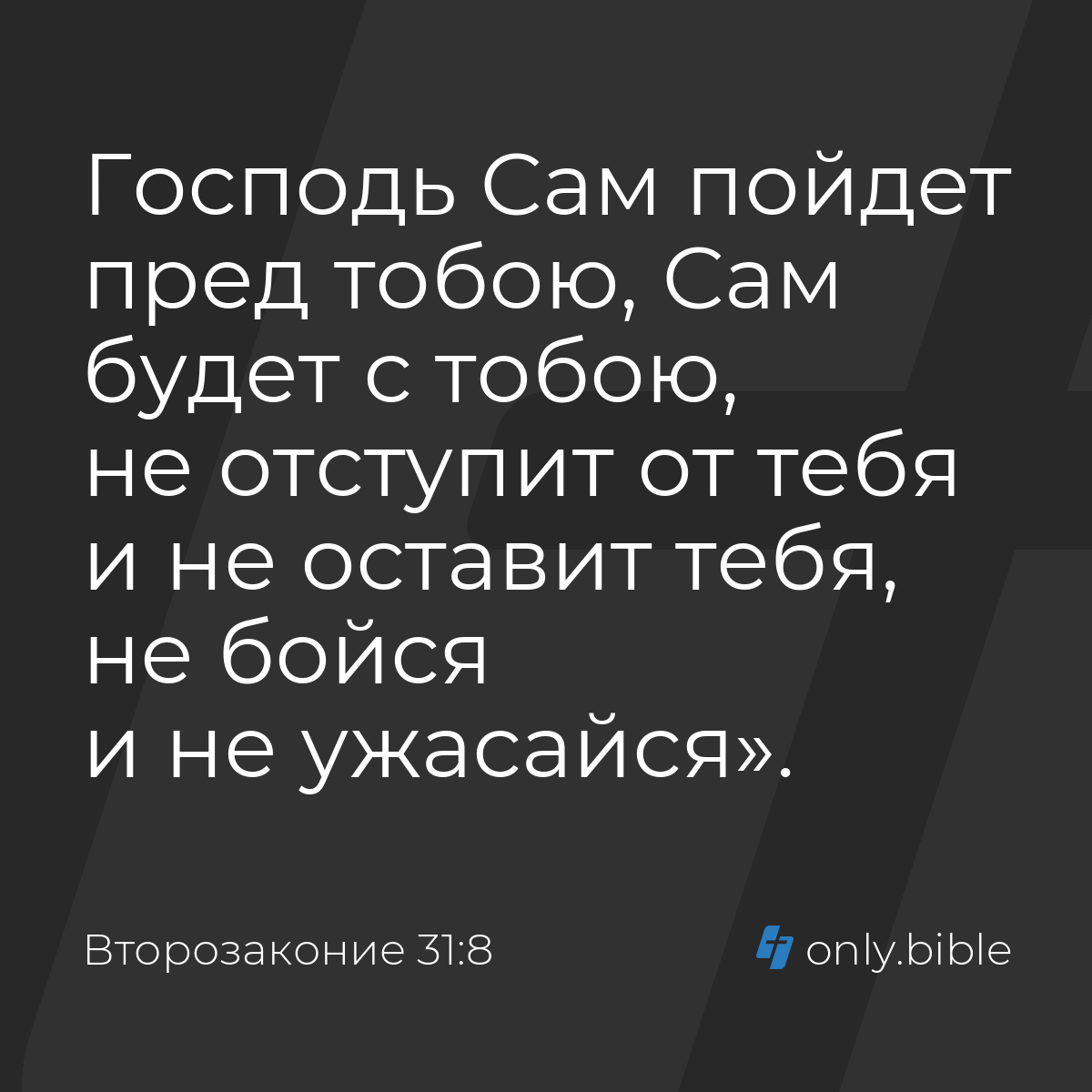 Второзаконие 31:8 / Русский синодальный перевод (Юбилейное издание) |  Библия Онлайн