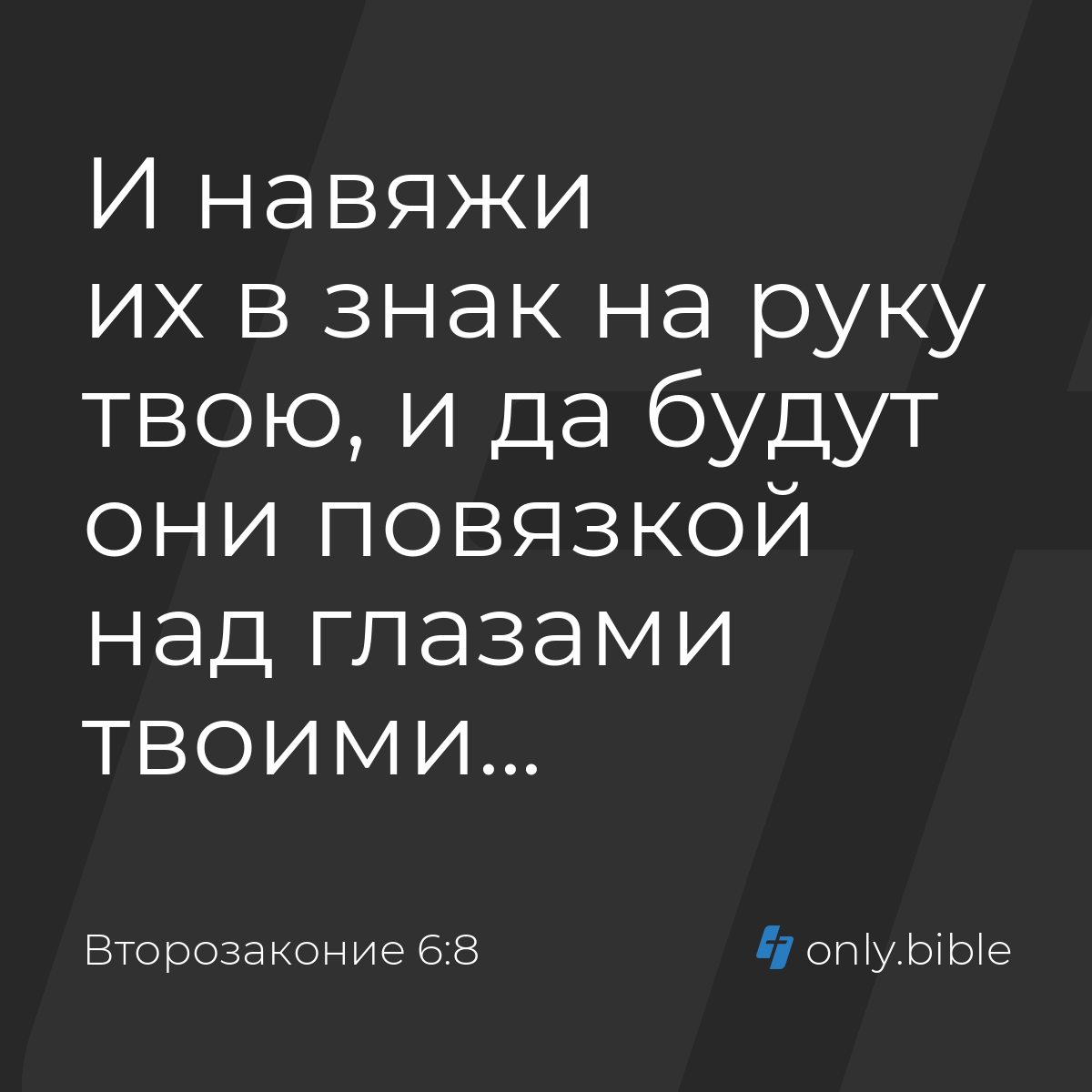 Второзаконие 6:8 / Русский синодальный перевод (Юбилейное издание) | Библия  Онлайн