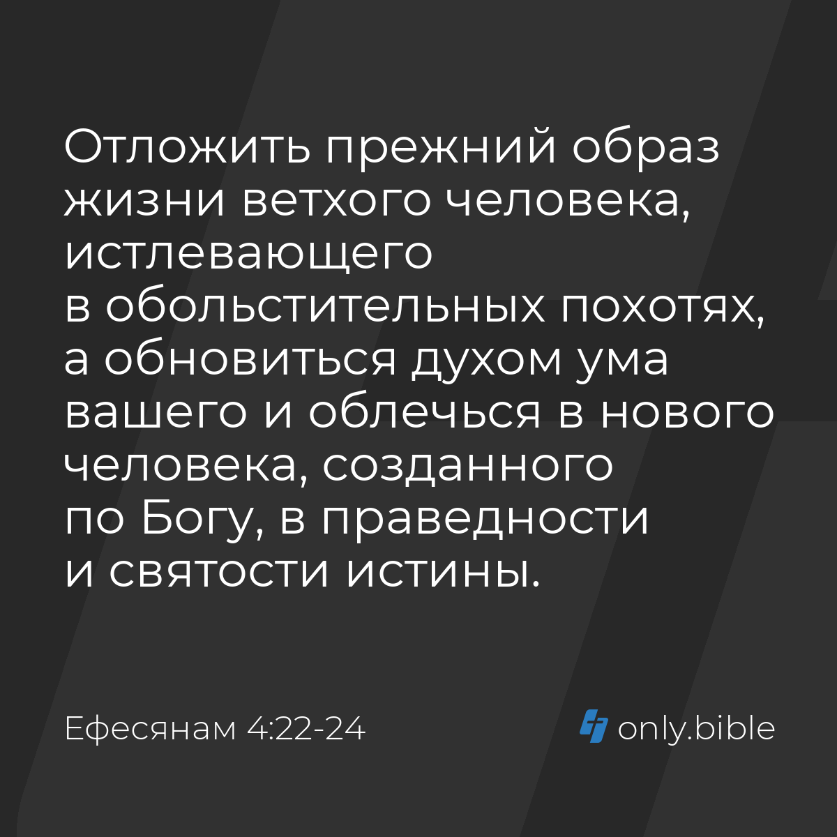 Ефесянам 4:22-24 / Русский синодальный перевод (Юбилейное издание) | Библия  Онлайн