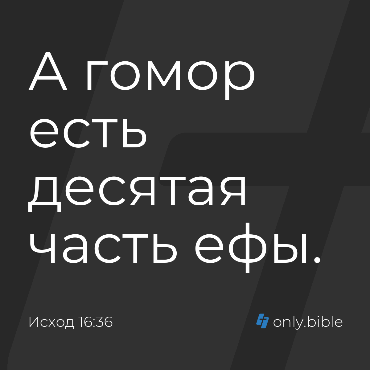 Исход 16:36 / Русский синодальный перевод (Юбилейное издание) | Библия  Онлайн