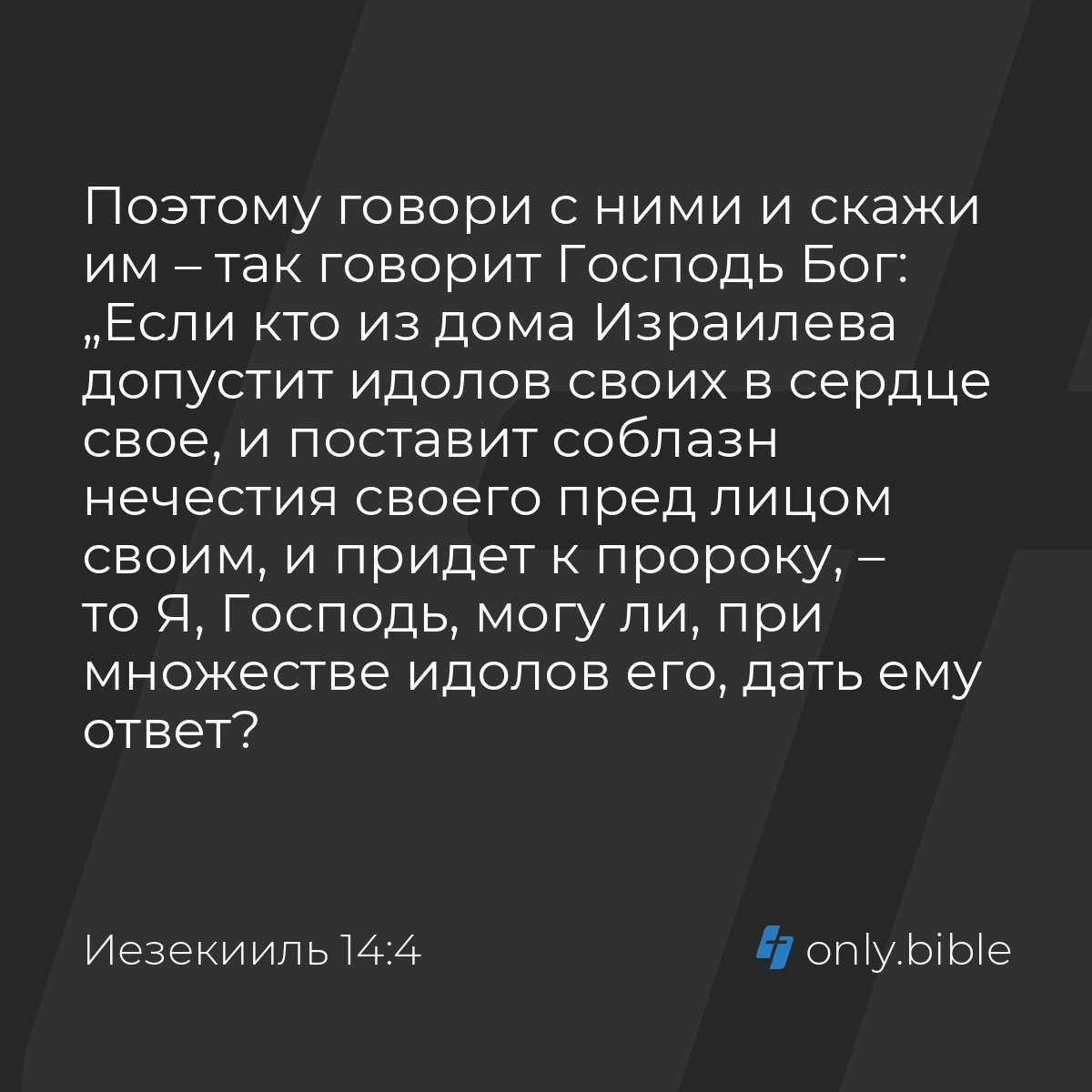 Иезекииль 14:4 / Русский синодальный перевод (Юбилейное издание) | Библия  Онлайн