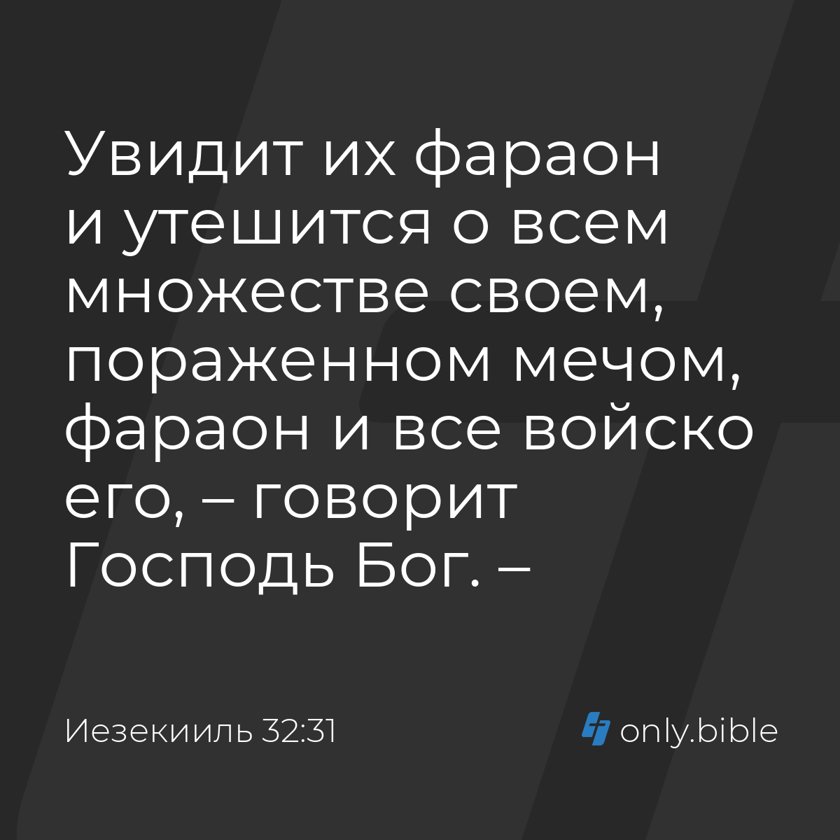 Иезекииль 32:31 / Русский синодальный перевод (Юбилейное издание) | Библия  Онлайн