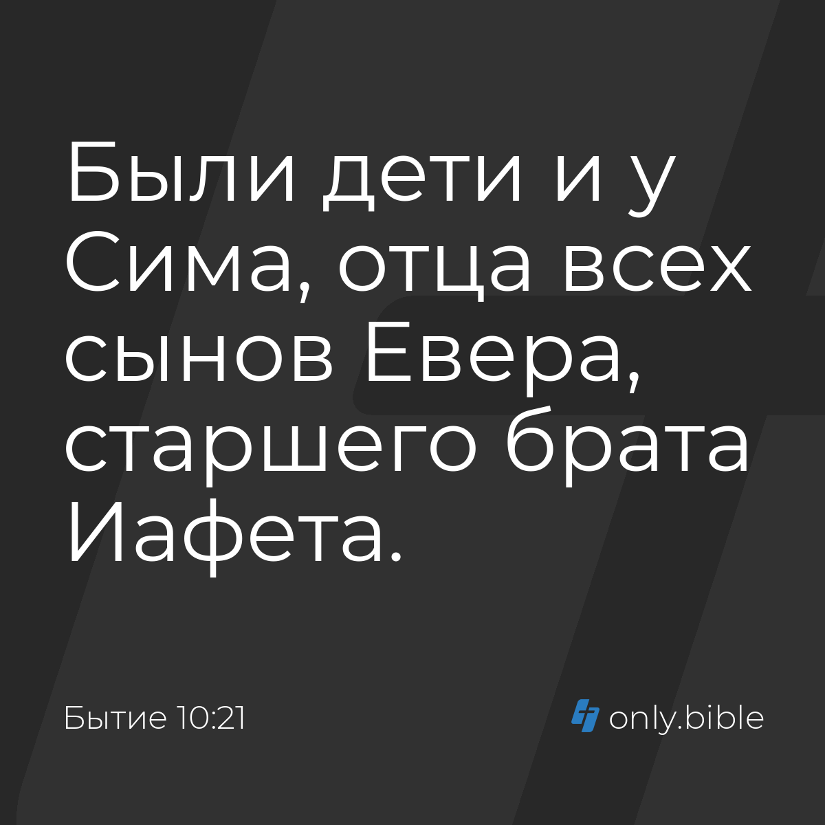 Бытие 10:21 / Русский синодальный перевод (Юбилейное издание) | Библия  Онлайн