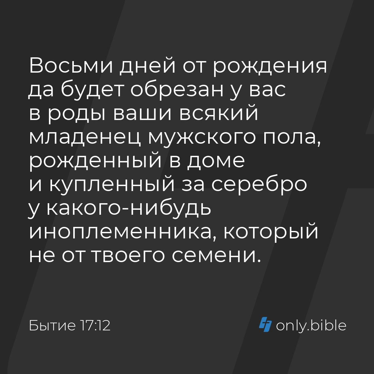 Бытие 17:12 / Русский синодальный перевод (Юбилейное издание) | Библия  Онлайн