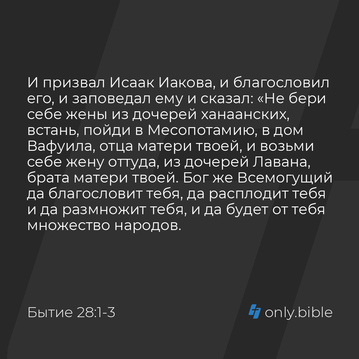 Бытие 28:1-14 / Русский синодальный перевод (Юбилейное издание) | Библия  Онлайн