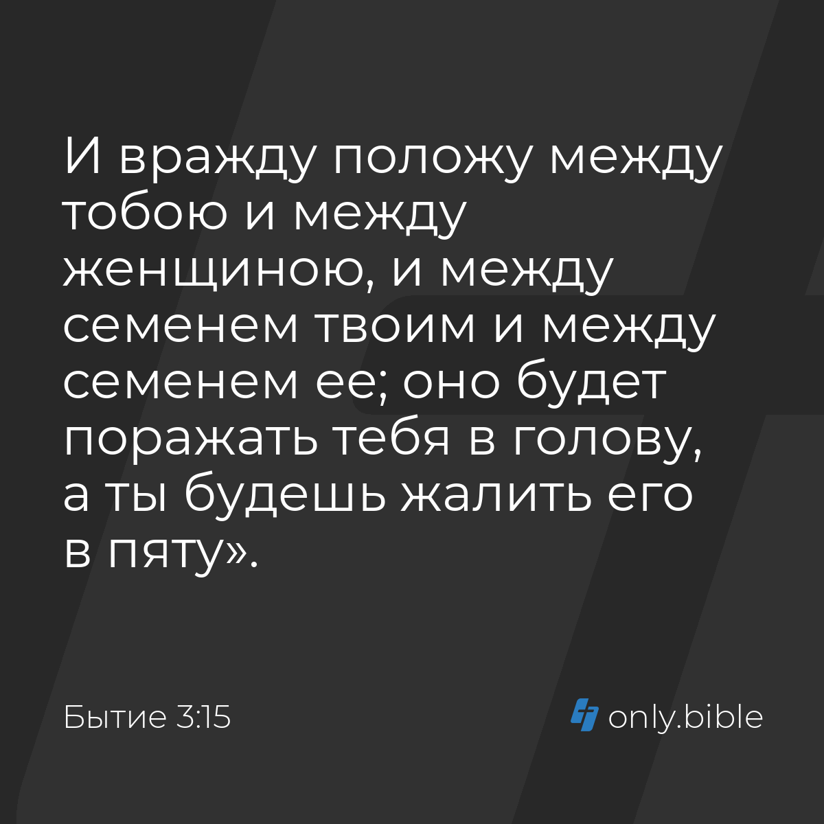 Бытие 3:15 / Русский синодальный перевод (Юбилейное издание) | Библия Онлайн