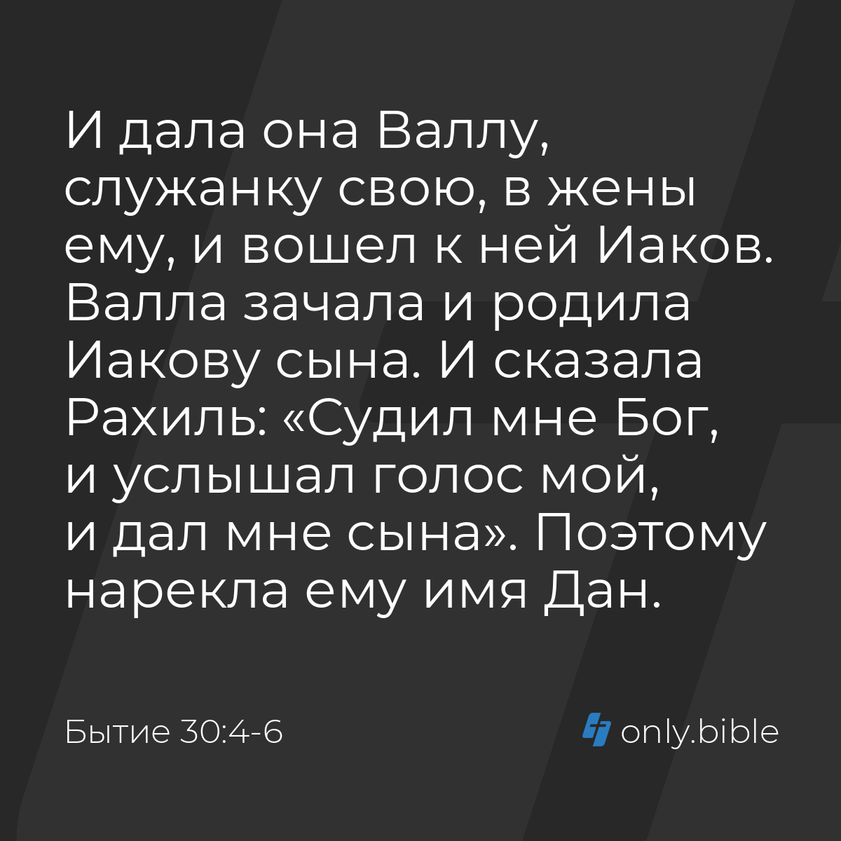 Бытие 30:4-6 / Русский синодальный перевод (Юбилейное издание) | Библия  Онлайн