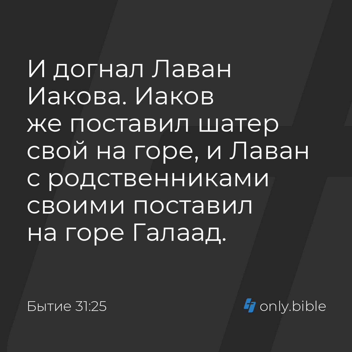 Бытие 31:25 / Русский синодальный перевод (Юбилейное издание) | Библия  Онлайн