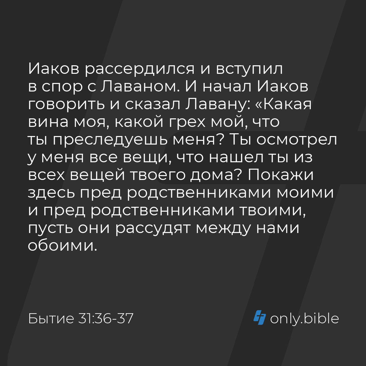 Бытие 31:36-37 / Русский синодальный перевод (Юбилейное издание) | Библия  Онлайн