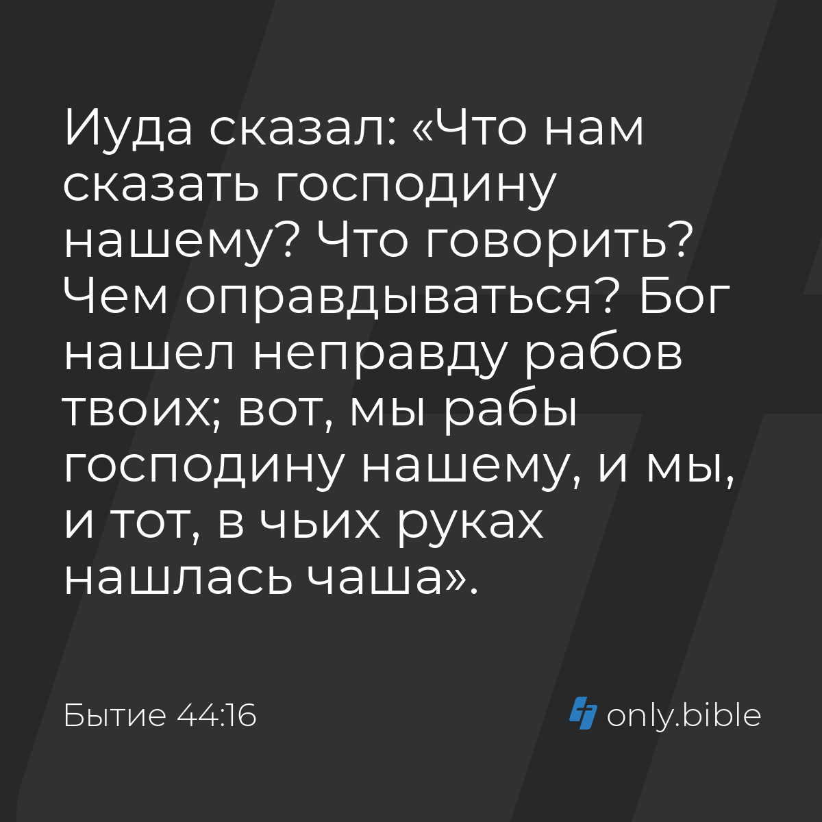 Бытие 44:16 / Русский синодальный перевод (Юбилейное издание) | Библия  Онлайн