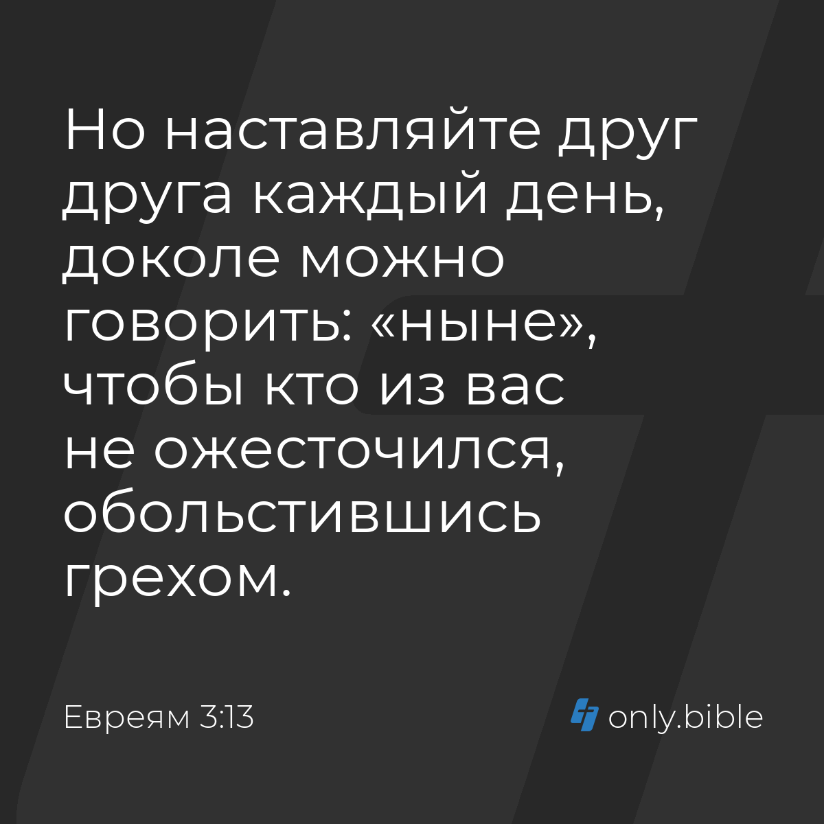 Евреям 3:13 / Русский синодальный перевод (Юбилейное издание) | Библия  Онлайн