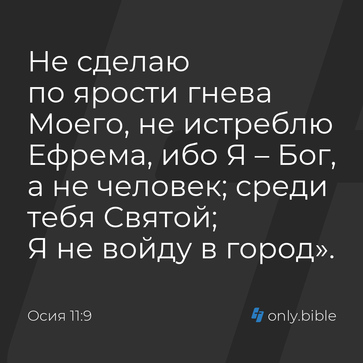 Осия 11:9 / Русский синодальный перевод (Юбилейное издание) | Библия Онлайн