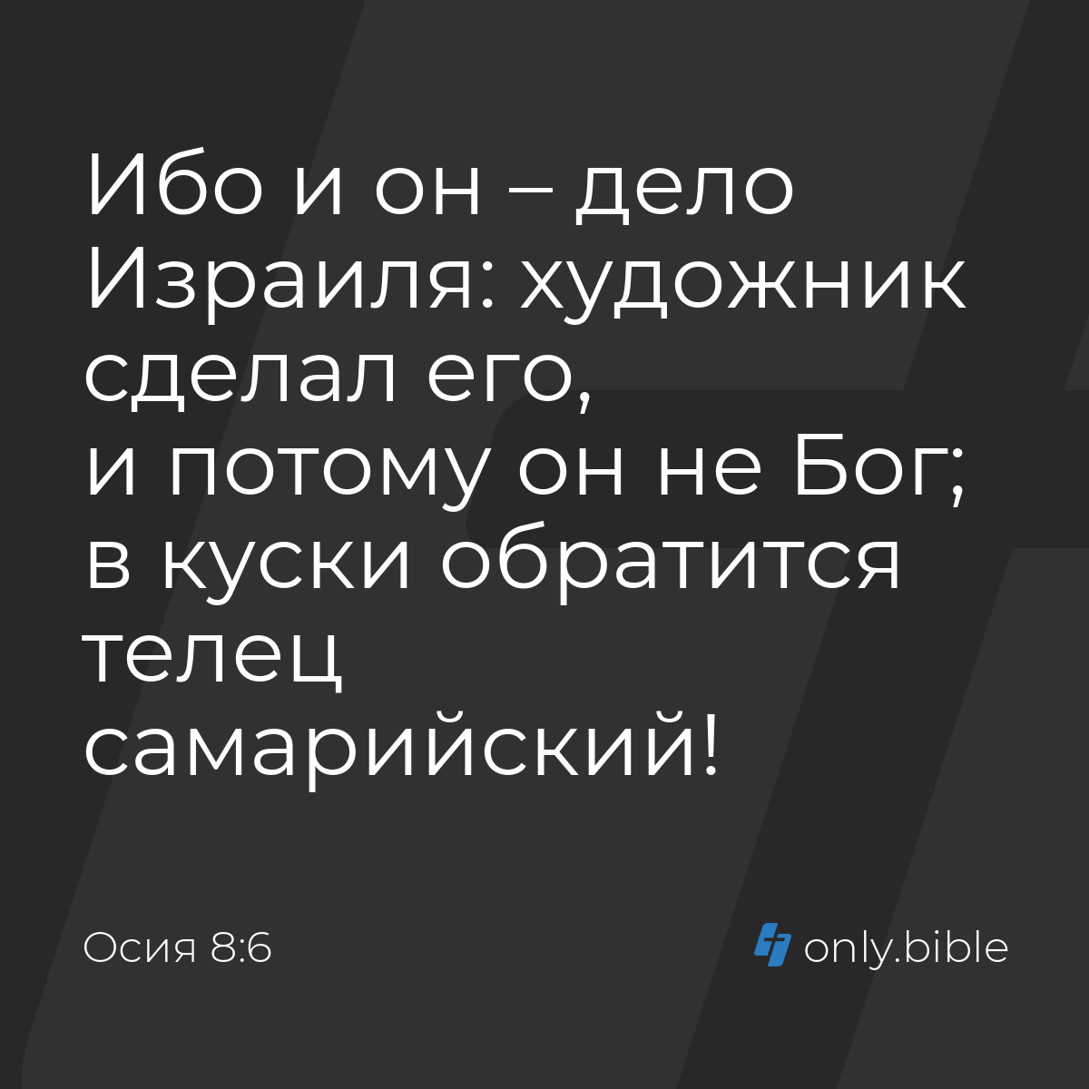 Осия 8:6 / Русский синодальный перевод (Юбилейное издание) | Библия Онлайн