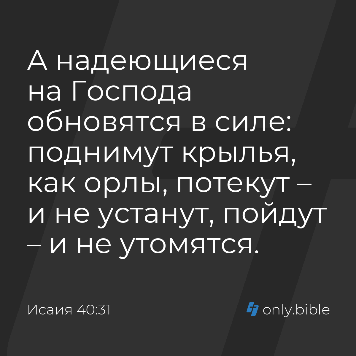 Исаия 40:31 / Русский синодальный перевод (Юбилейное издание) | Библия  Онлайн