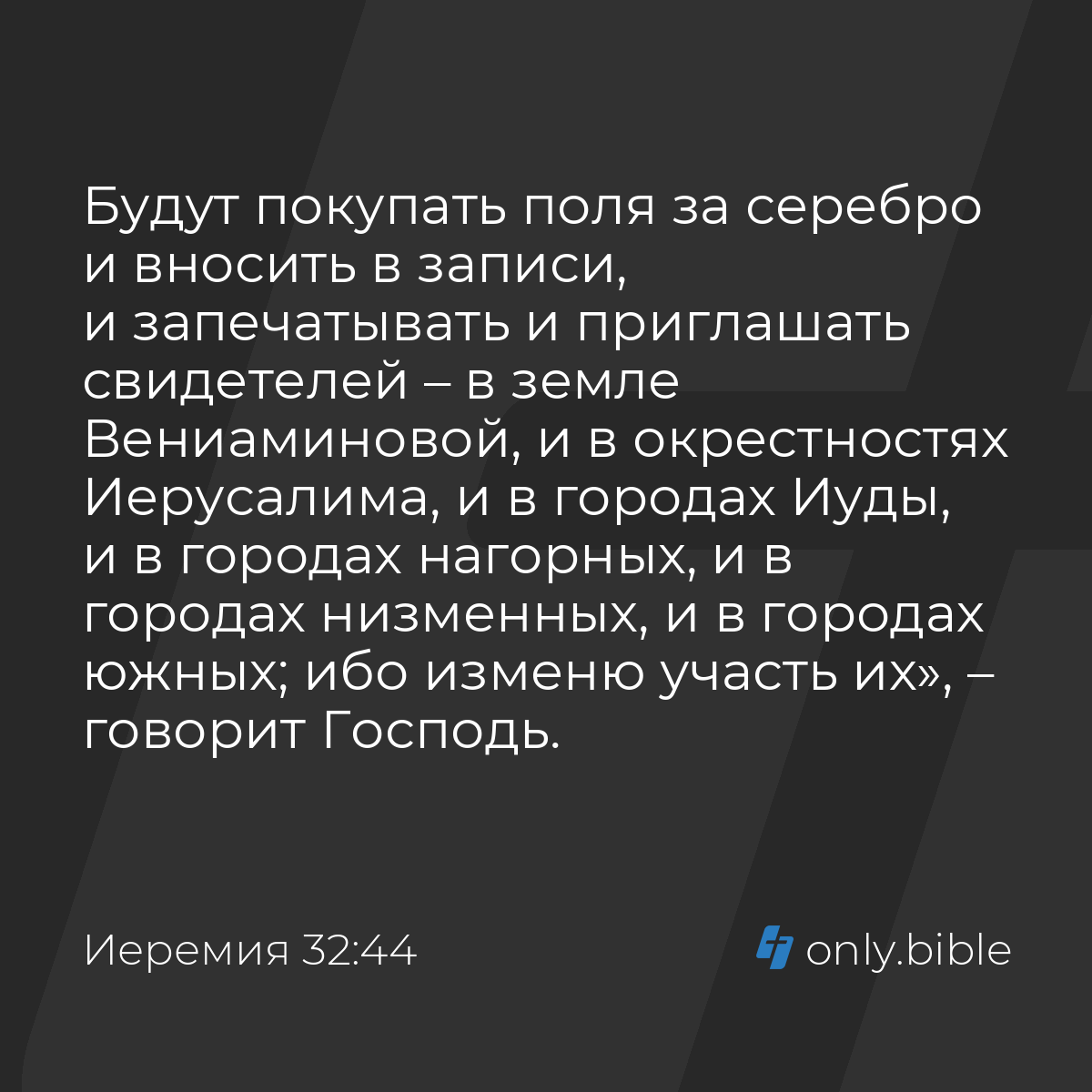 Иеремия 32:44 / Русский синодальный перевод (Юбилейное издание) | Библия  Онлайн