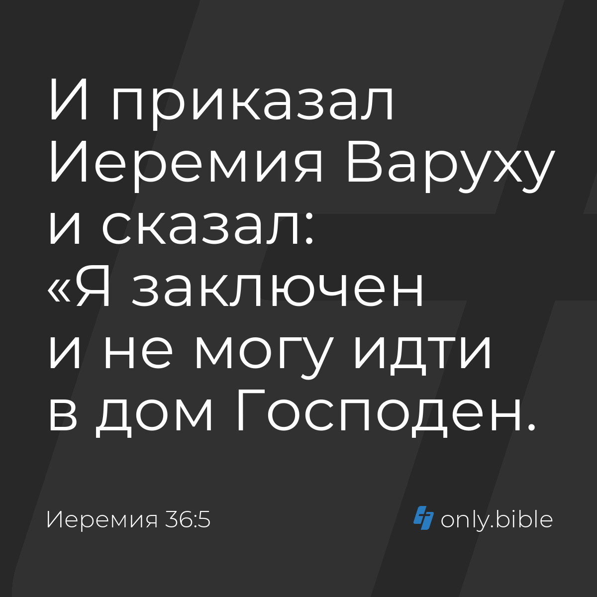 Иеремия 36:5 / Русский синодальный перевод (Юбилейное издание) | Библия  Онлайн