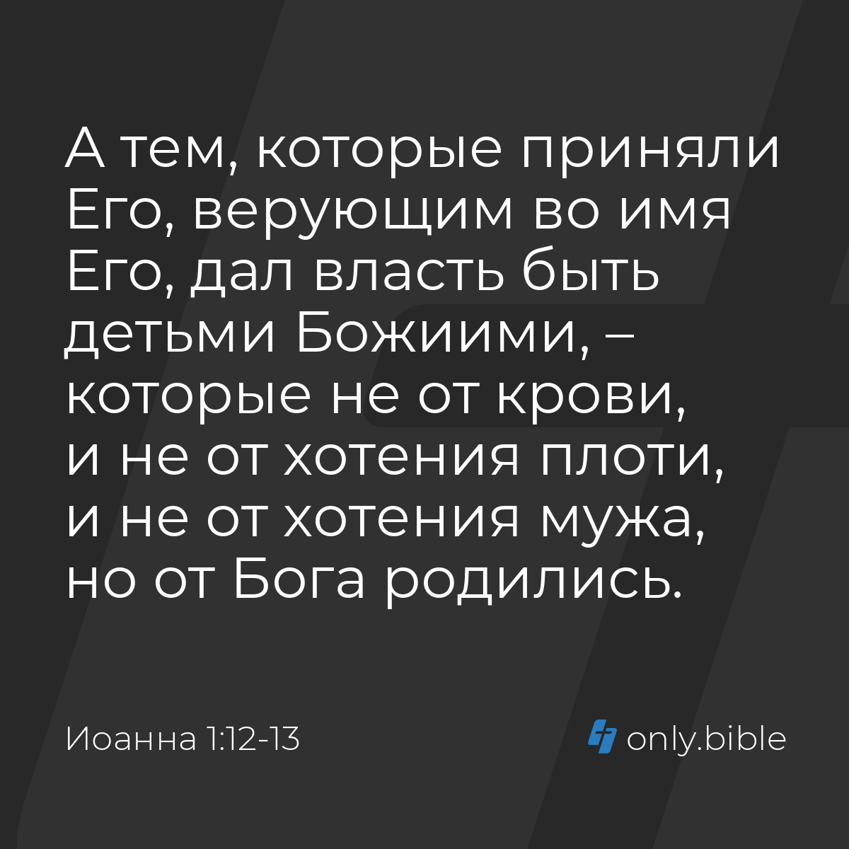 Иоанна 1:12-13 / Русский синодальный перевод (Юбилейное издание) | Библия  Онлайн