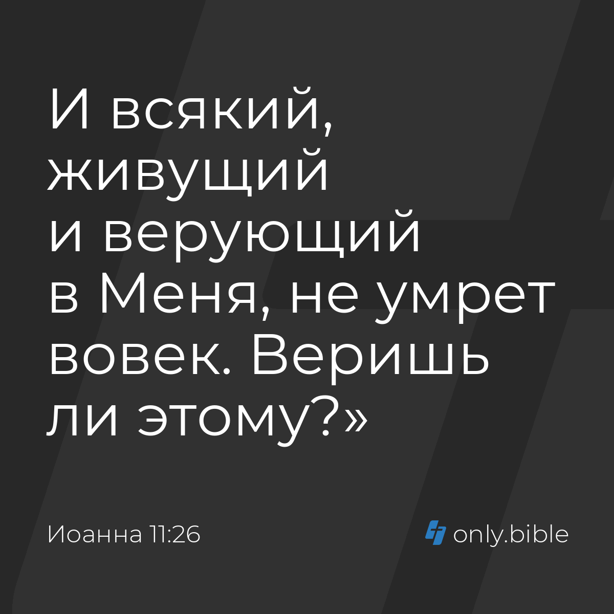 Иоанна 11:26 / Русский синодальный перевод (Юбилейное издание) | Библия  Онлайн