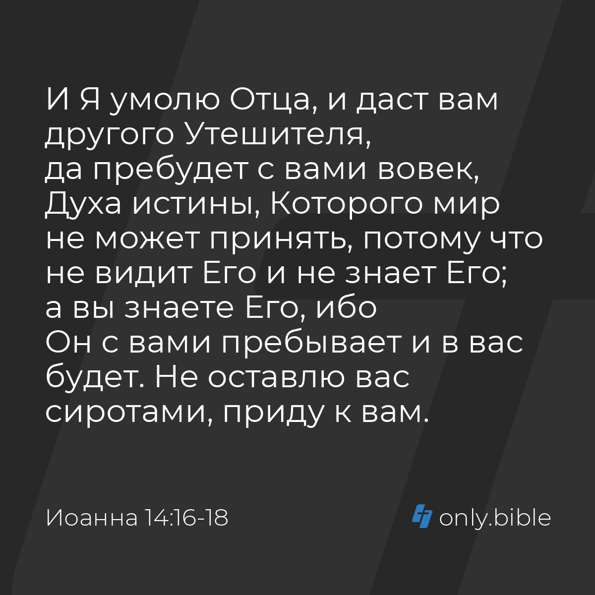 Иоанна 14:16-18 / Русский синодальный перевод (Юбилейное издание) | Библия  Онлайн