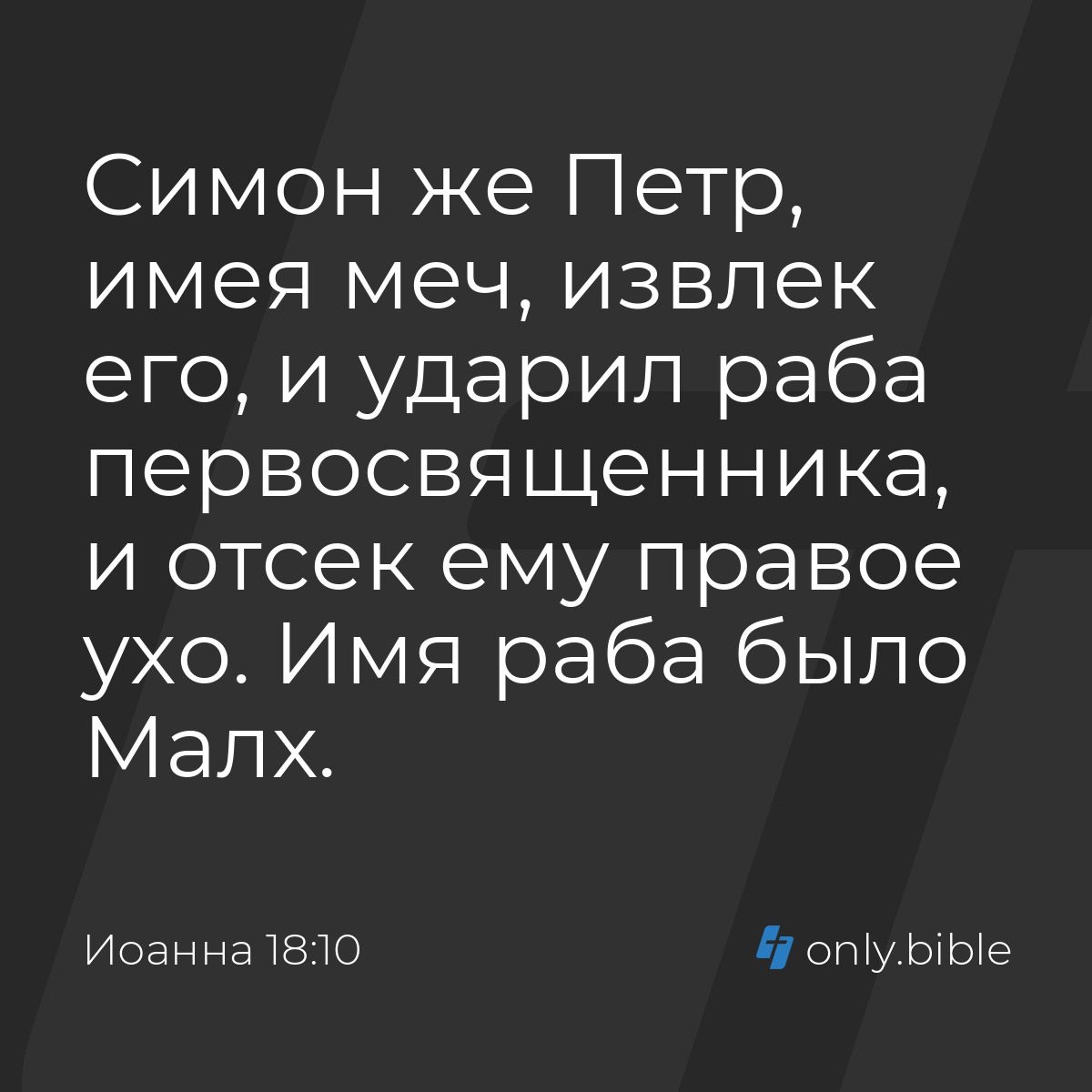 Иоанна 18:10 / Русский синодальный перевод (Юбилейное издание) | Библия  Онлайн