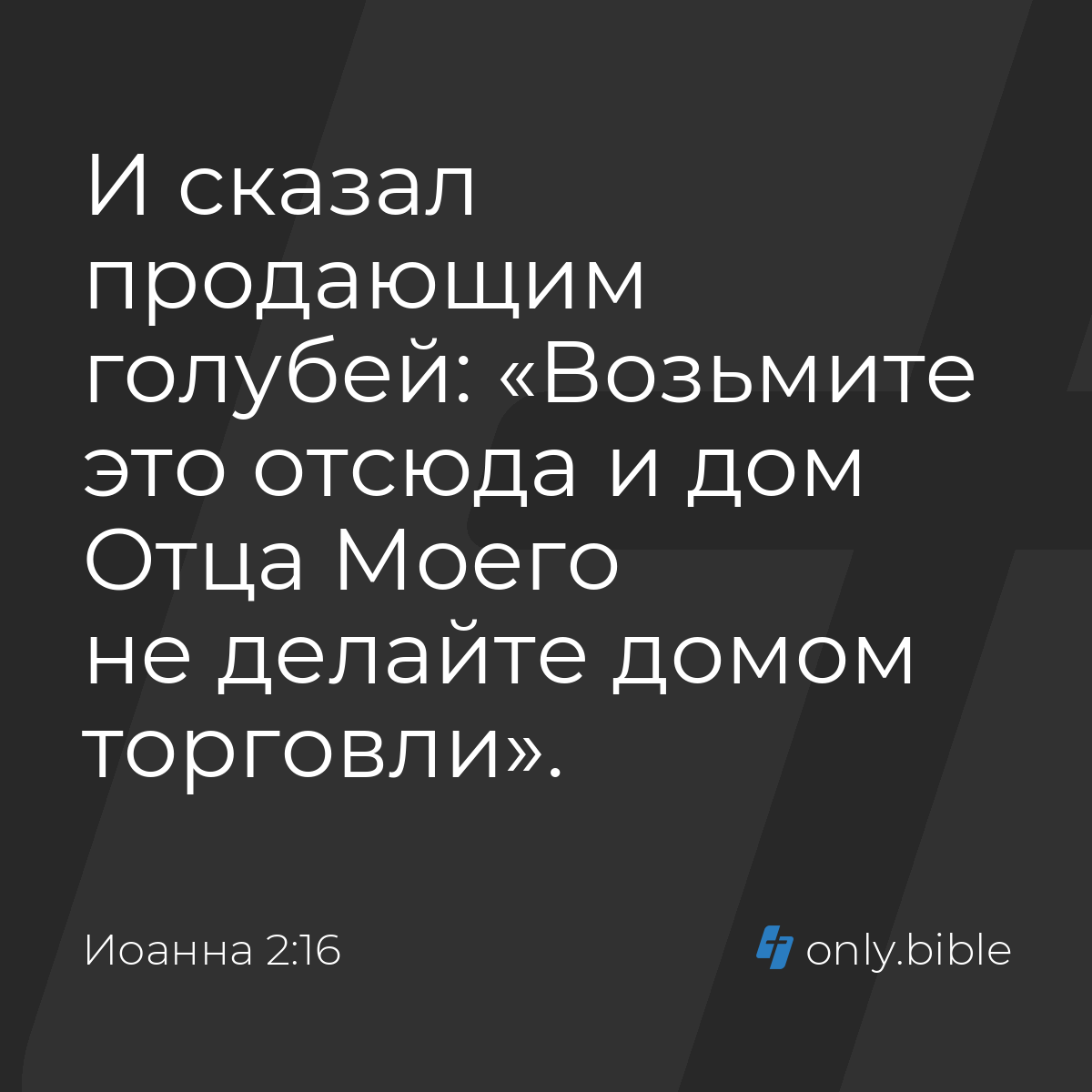 Иоанна 2:16 / Русский синодальный перевод (Юбилейное издание) | Библия  Онлайн